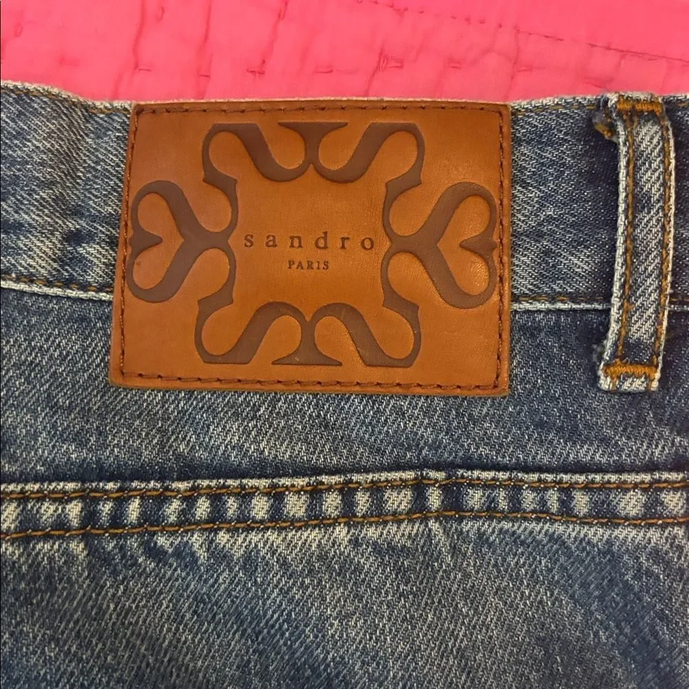 Sandro Women's Blue Straight Jeans, US4 - Picture 7 of 8